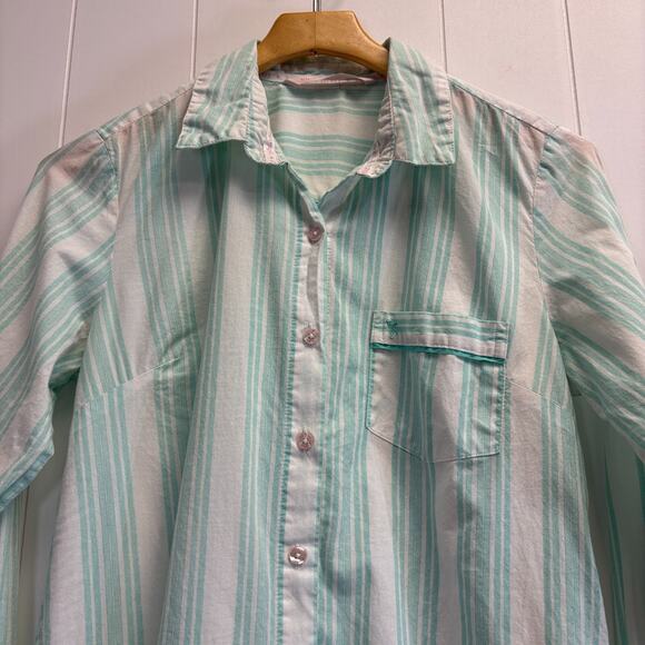 Victoria's Secret Womens Preppy Striped Button Up Sleep Shirt Size S Loungewear - Picture 8 of 8